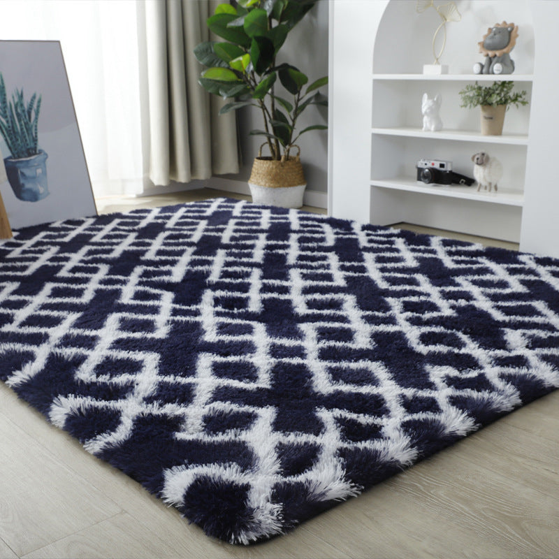 Multicolor Modern Indoor Rug Polyester Shape Printing Carpet Anti-Slip Backing Rug for Home Decoration