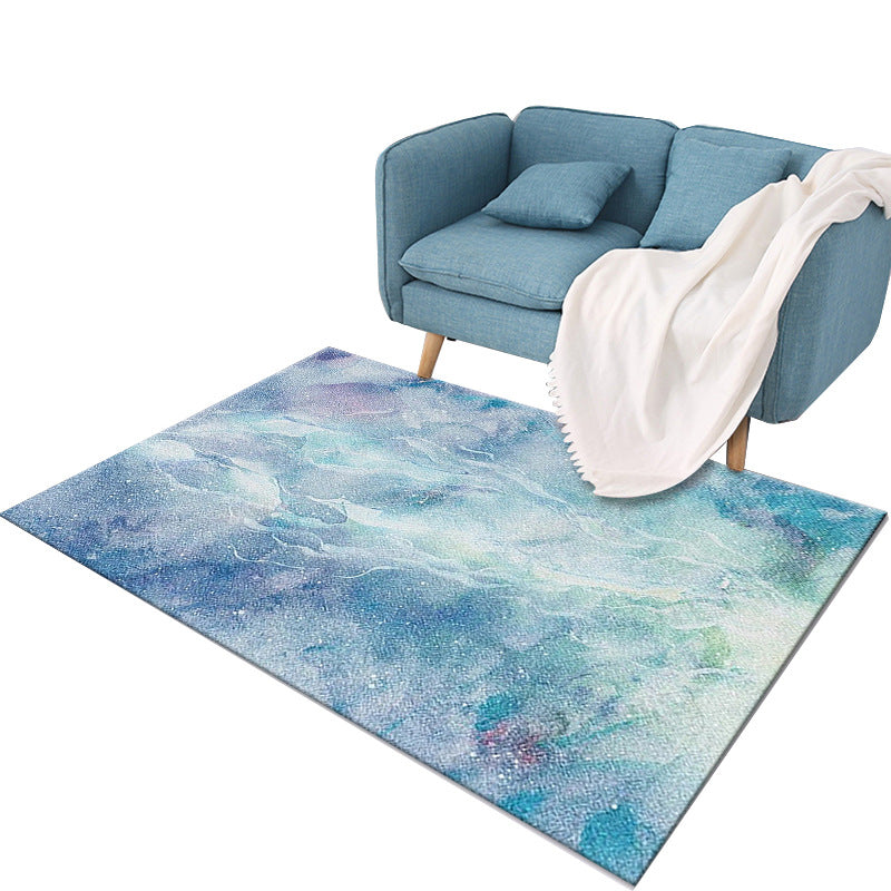 Multicolored Artistic Indoor Rug Trendy Watercolor Printed Area Carpet Polyester Friendly Washable Rug for Home Decoration