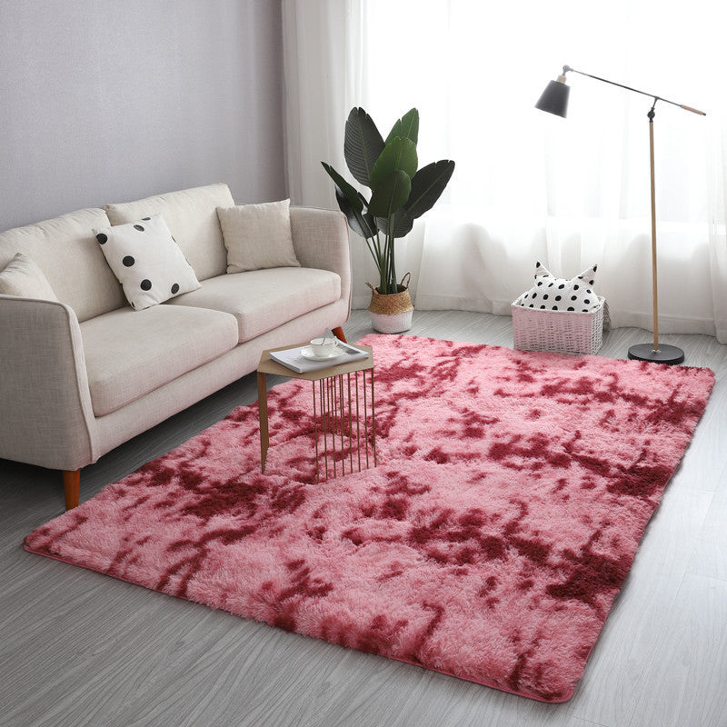 Multicolor Modern Area Carpet Polyester Tie-Dye Effect Indoor Rug Easy Care Carpet for Home Decor