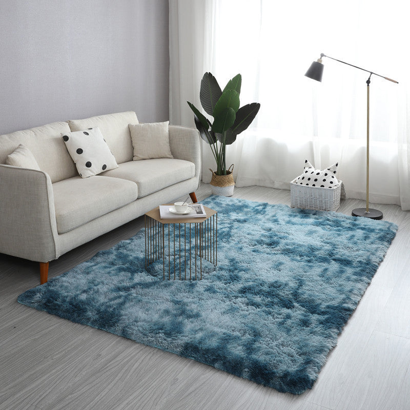 Multicolor Modern Area Carpet Polyester Tie-Dye Effect Indoor Rug Easy Care Carpet for Home Decor