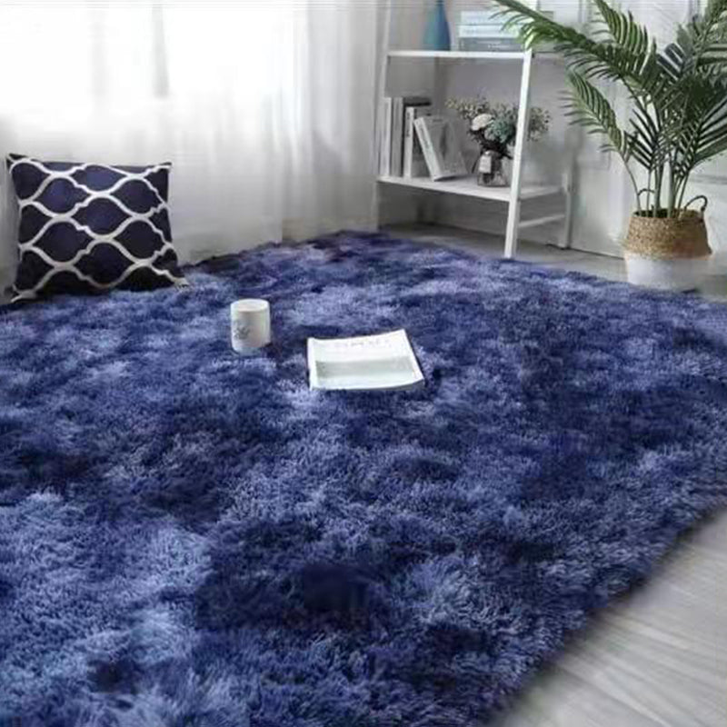 Multicolor Plain Rug Polyester Minimalist Anti-Slip Backing Indoor Rug for Home Decoration