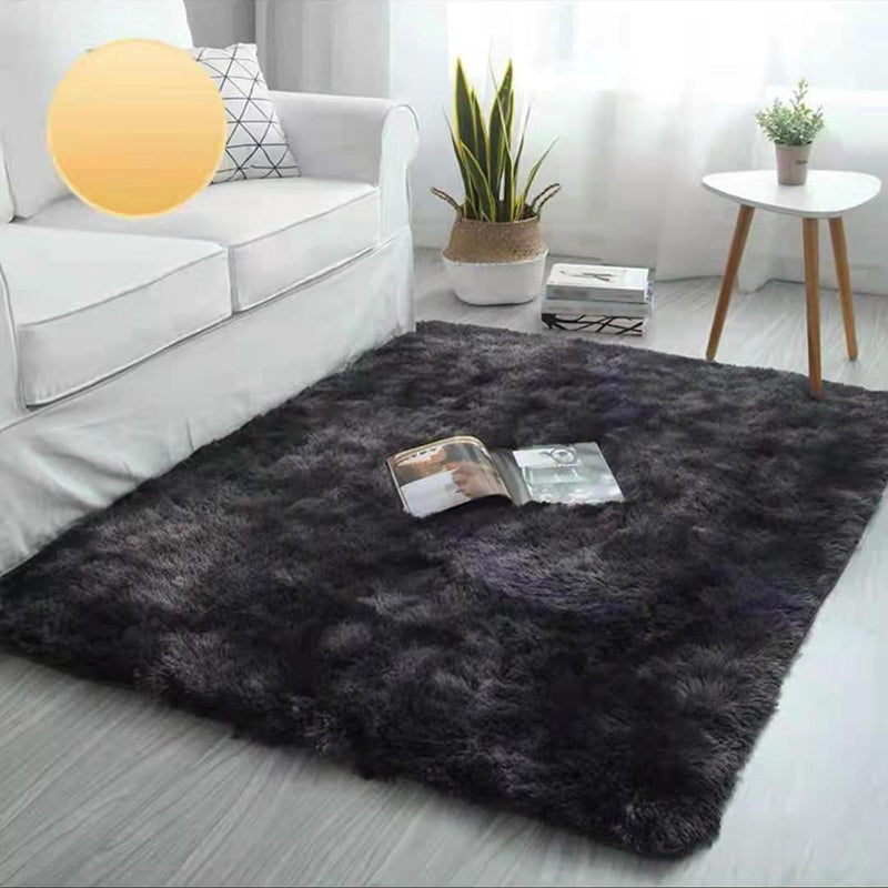Multicolor Plain Rug Polyester Minimalist Anti-Slip Backing Indoor Rug for Home Decoration