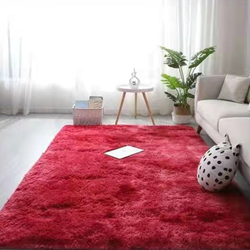 Multicolor Plain Rug Polyester Minimalist Anti-Slip Backing Indoor Rug for Home Decoration