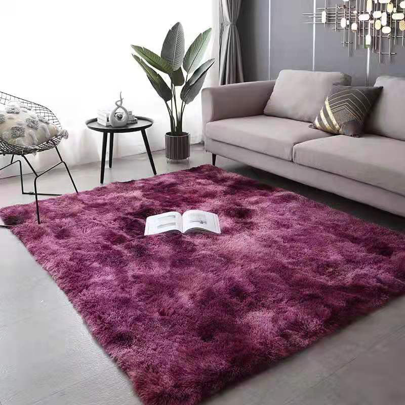 Multicolor Plain Rug Polyester Minimalist Anti-Slip Backing Indoor Rug for Home Decoration
