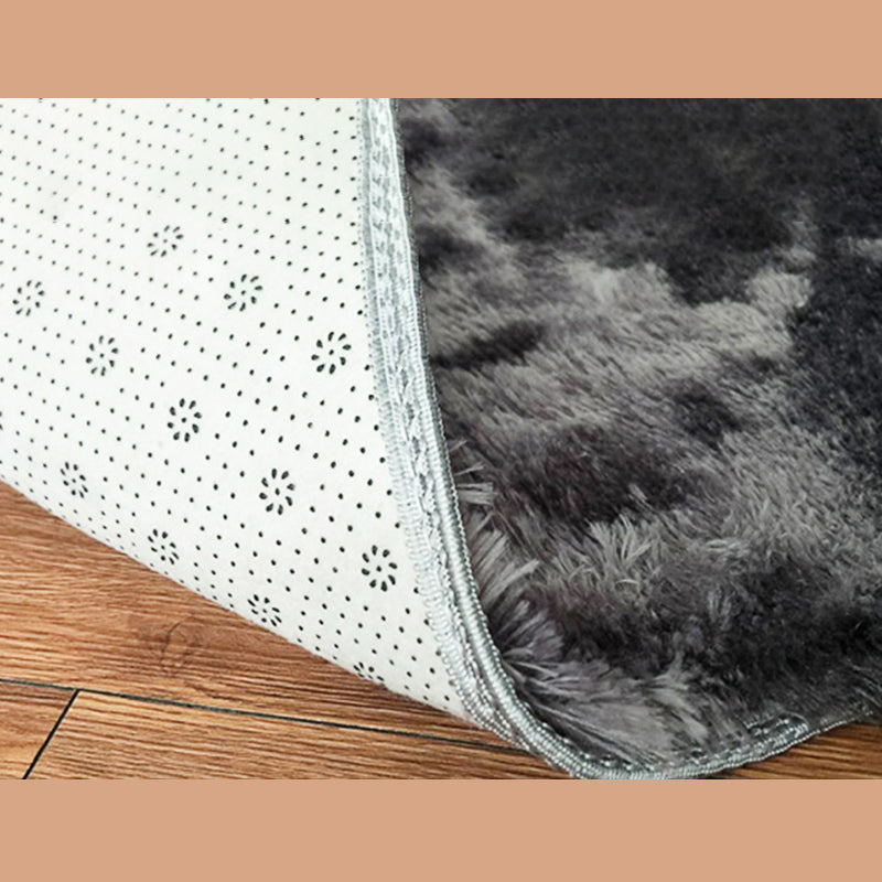 Round White Tone Modern Area Rug Polyester Shape Printing Rug Anti-Slip Backing Indoor Rug for Home Decor