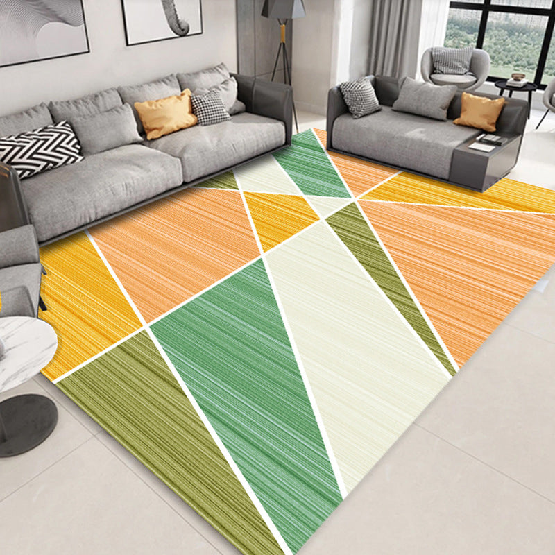 Creative Multi-Color Trendy Rug Contemporary Graphic Design Carpet Polyester Friendly Washable Rug for Living Room