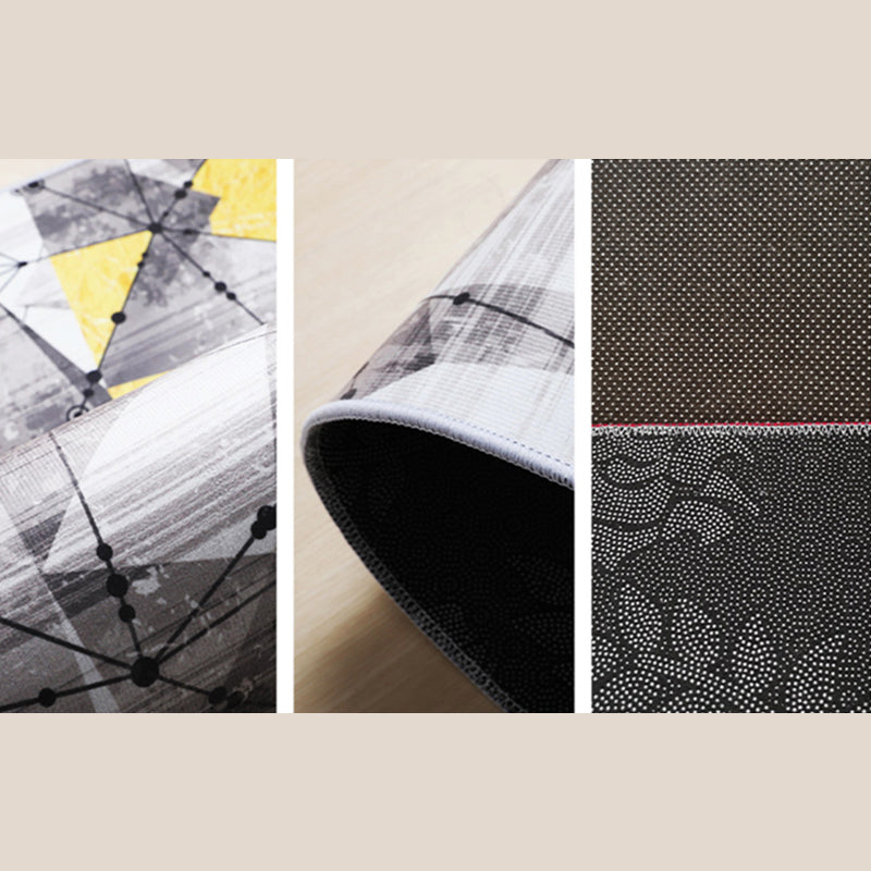 Creative Lines Printed Indoor Rug Modern Stylish Polyester Area Rug Easy Care Anti-Slip Backing Carpet for Living Room