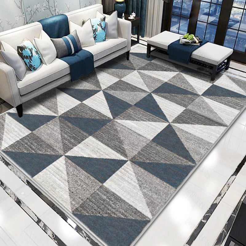 Simplicity Triangle Pattern Area Rug Colorful Contemporary Polyester Carpet Friendly Washable Area Carpet for Living Room