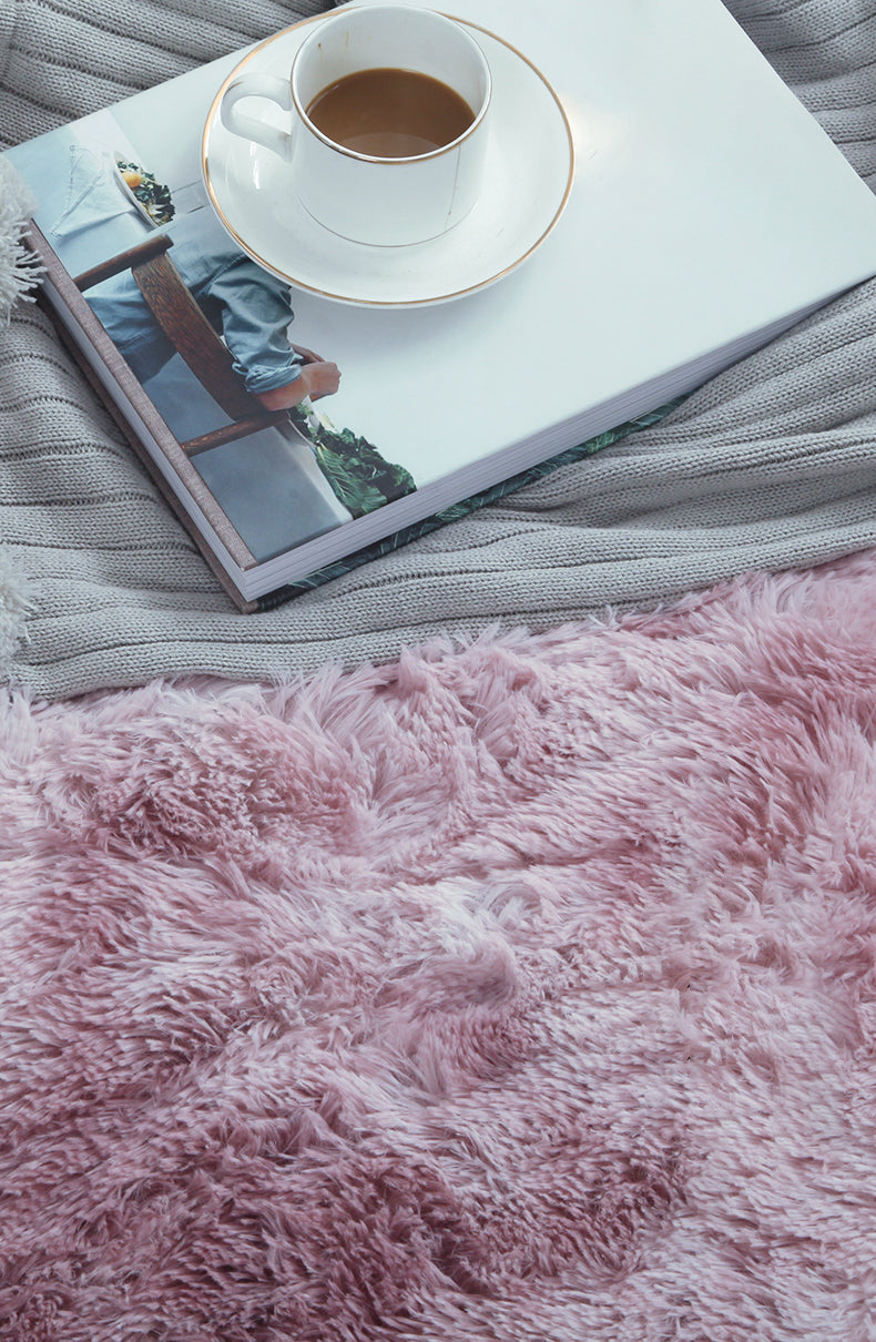 Simple Multicolor Modern Rug Polyester Tie-Dye Effect Area Rug Non-Slip Backing Carpet for Living Room