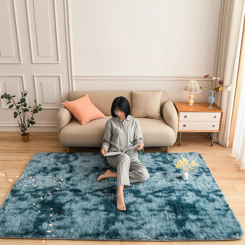 Multicolor Simplicity Area Rug Polyester Tie-Dye Effect Rug Non-Slip Backing Indoor Rug for Living Room