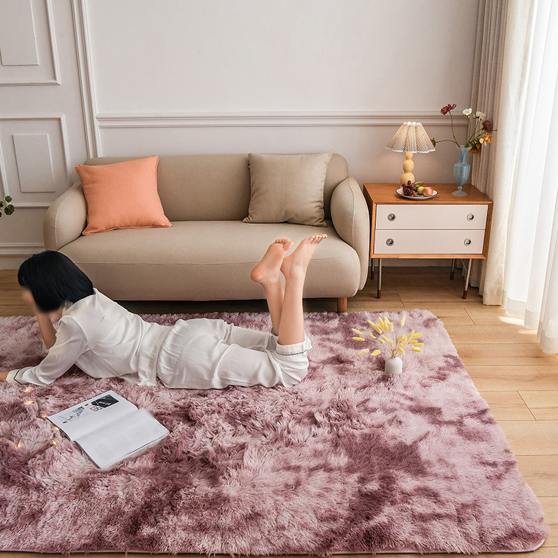 Multicolor Simplicity Area Rug Polyester Tie-Dye Effect Rug Non-Slip Backing Indoor Rug for Living Room