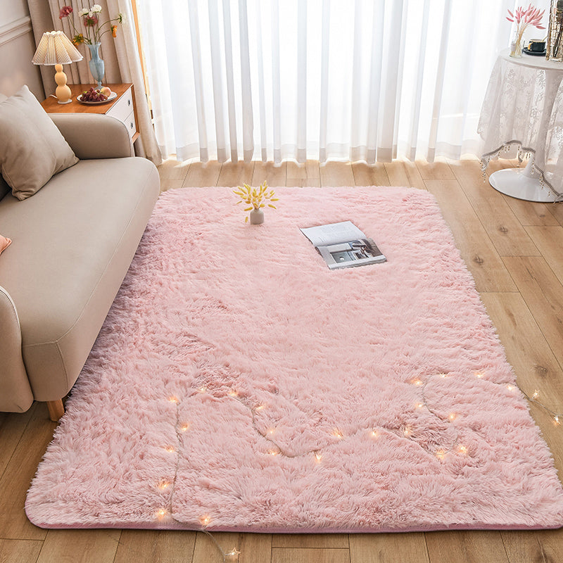 Multicolor Modern Area Carpet Polyester Plain Indoor Rug Non-Slip Backing Carpet for Living Room