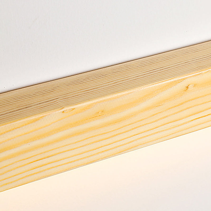 Linear Wooden Flush Mount Wall Lamp Nordic LED Wall Light Fixture for Living Room