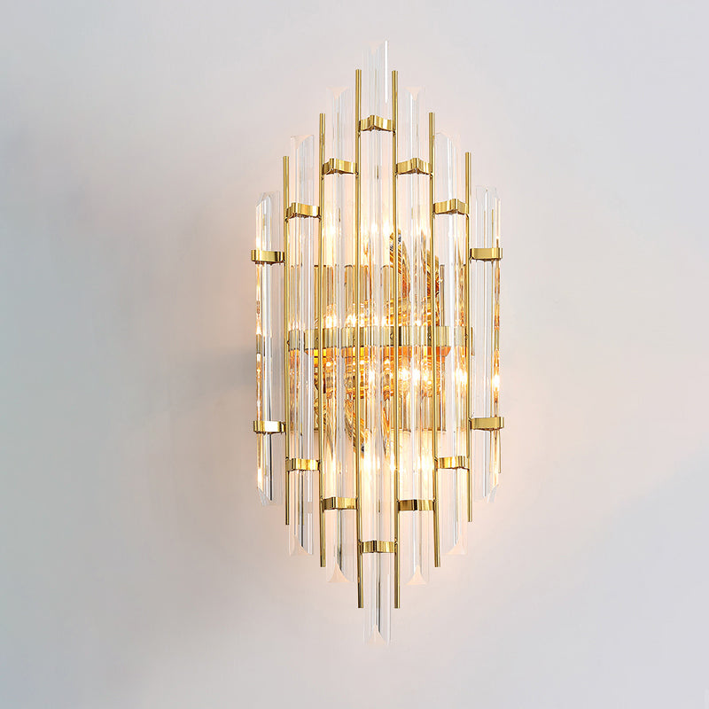 Postmodern Style Crystal Wall Sconce Light Living Room Hallway Wall Lamp in Gold
