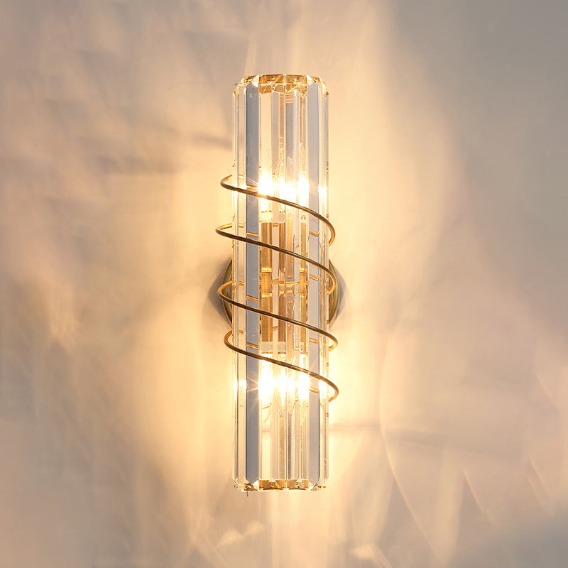 Postmodern Style Crystal Wall Sconce Light Living Room Hallway Wall Lamp in Gold