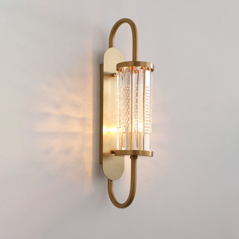 Postmodern Style Crystal Wall Sconce Light Living Room Hallway Wall Lamp in Gold