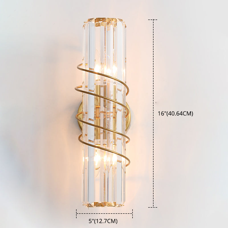 Postmodern Style Crystal Wall Sconce Light Living Room Hallway Wall Lamp in Gold
