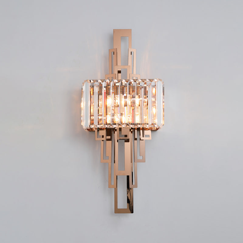 Postmodern Style Crystal Wall Sconce Light Living Room Hallway Wall Lamp in Gold