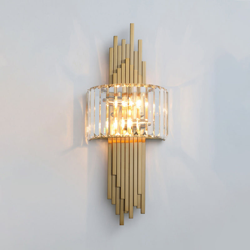 Postmodern Style Crystal Wall Sconce Light Living Room Hallway Wall Lamp in Gold