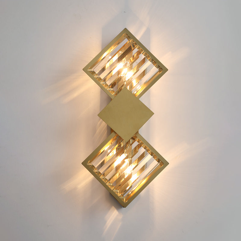 Postmodern Style Crystal Wall Sconce Light Living Room Hallway Wall Lamp in Gold
