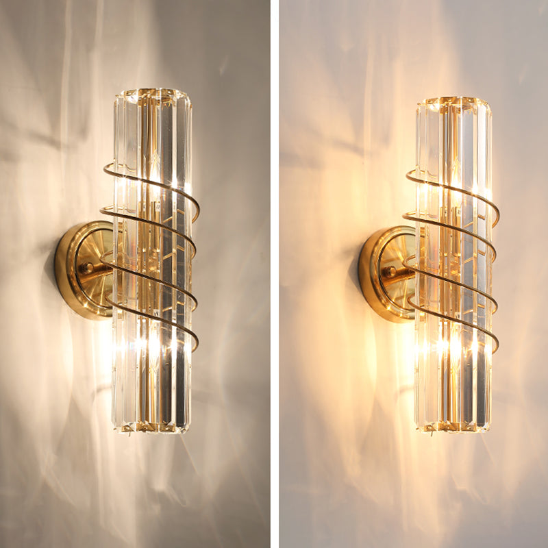 Postmodern Style Crystal Wall Sconce Light Living Room Hallway Wall Lamp in Gold