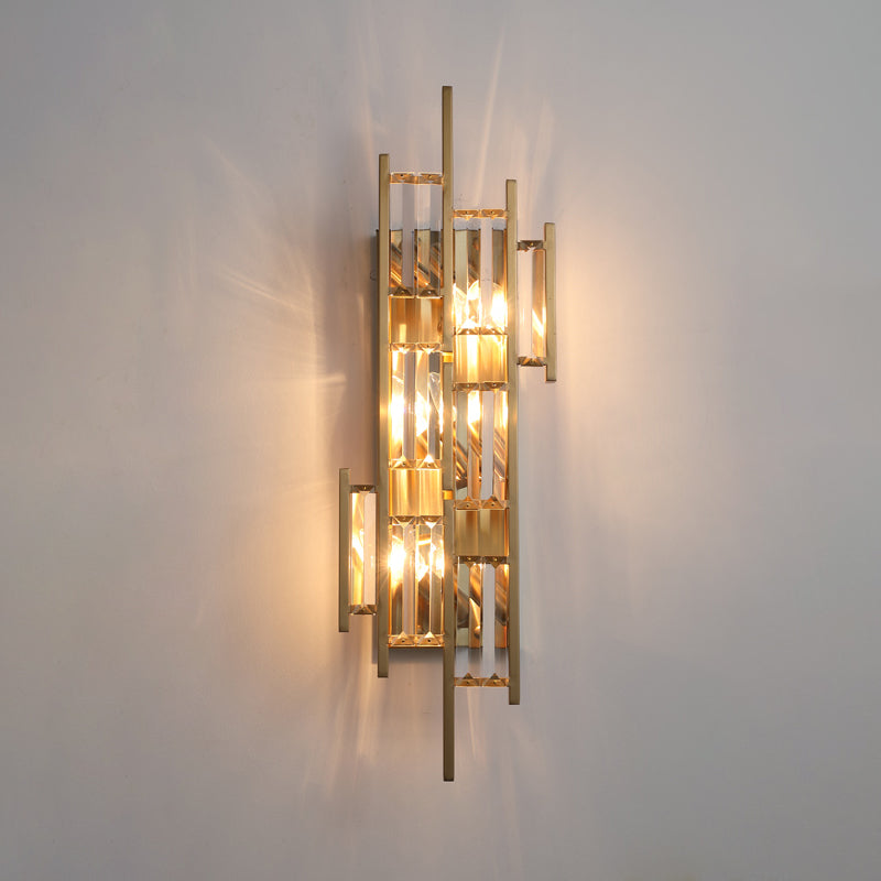 Postmodern Style Crystal Wall Sconce Light Living Room Hallway Wall Lamp in Gold