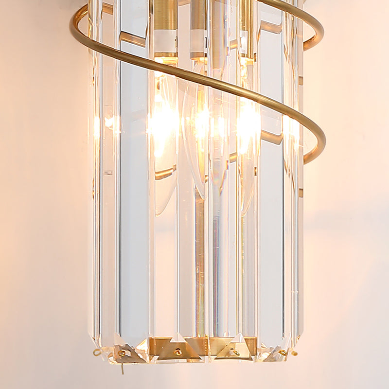 Postmodern Style Crystal Wall Sconce Light Living Room Hallway Wall Lamp in Gold