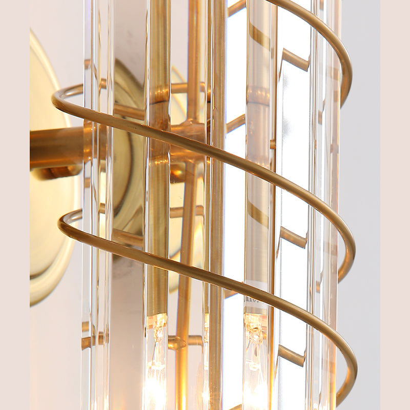 Postmodern Style Crystal Wall Sconce Light Living Room Hallway Wall Lamp in Gold