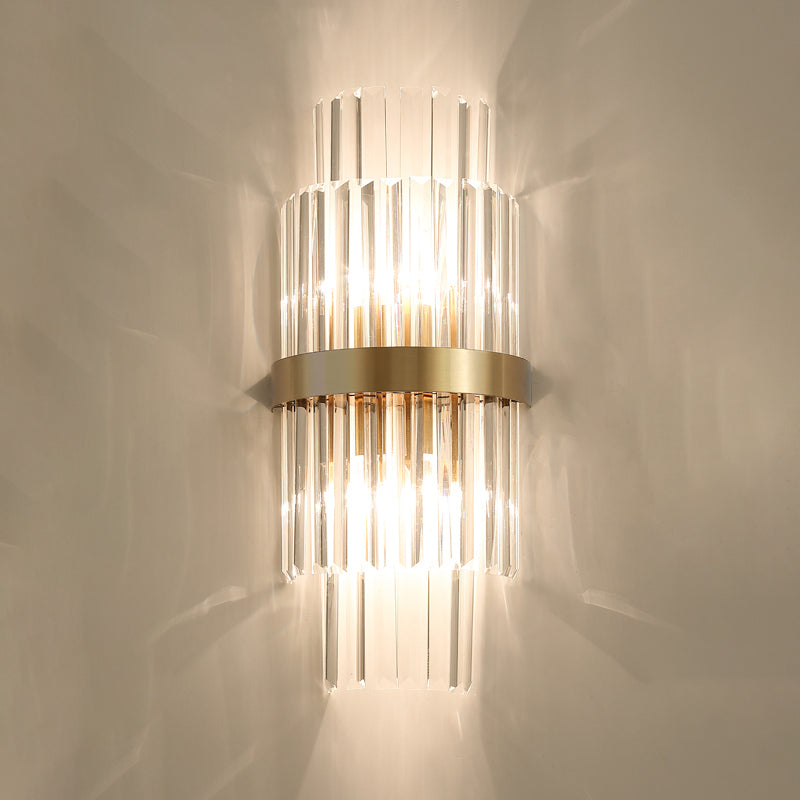 Postmodern Style Crystal Wall Sconce Light Living Room Hallway Wall Lamp in Gold