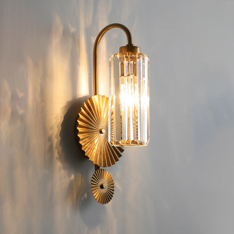 Postmodern Style Crystal Wall Sconce Light Living Room Hallway Wall Lamp in Gold