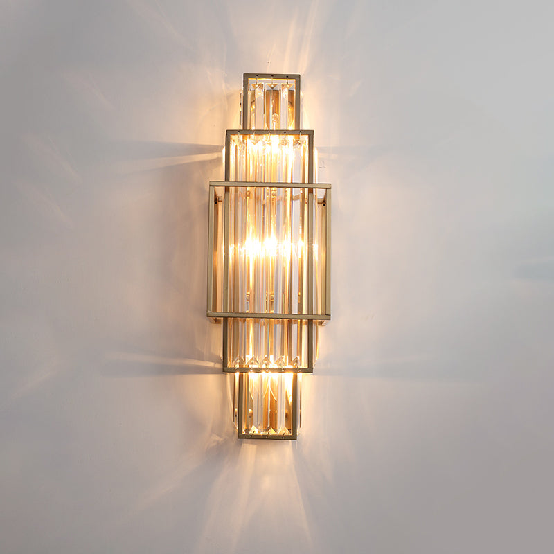 Postmodern Style Crystal Wall Sconce Light Living Room Hallway Wall Lamp in Gold