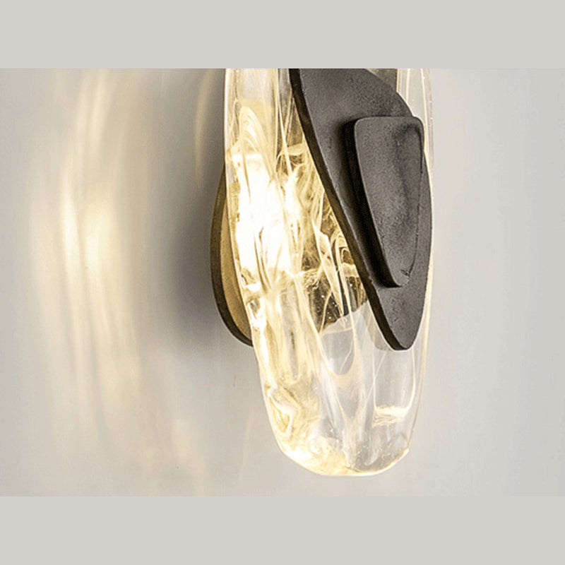 Ovale Crystal Glass Wall Sconce Postmodern LED Wall Murd Murned pour le salon