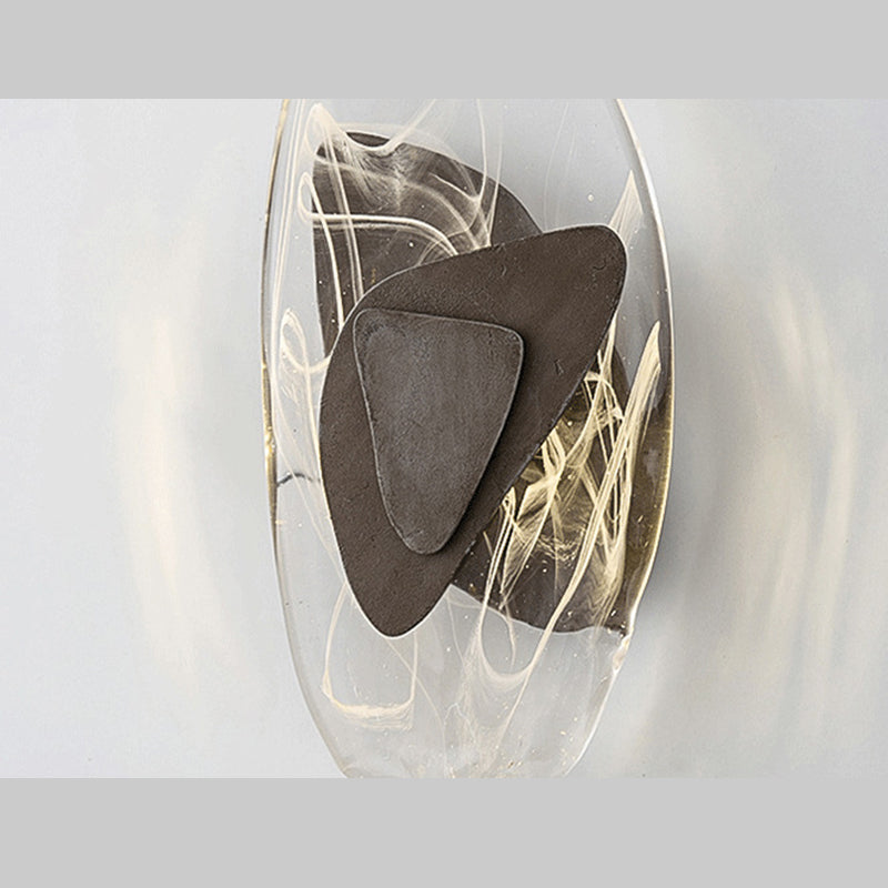 Ovale Crystal Glass Wall Sconce Postmodern LED Wall Murd Murned pour le salon