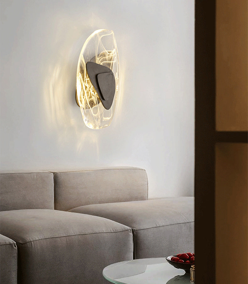 Ovale Crystal Glass Wall Sconce Postmodern LED Wall Murd Murned pour le salon