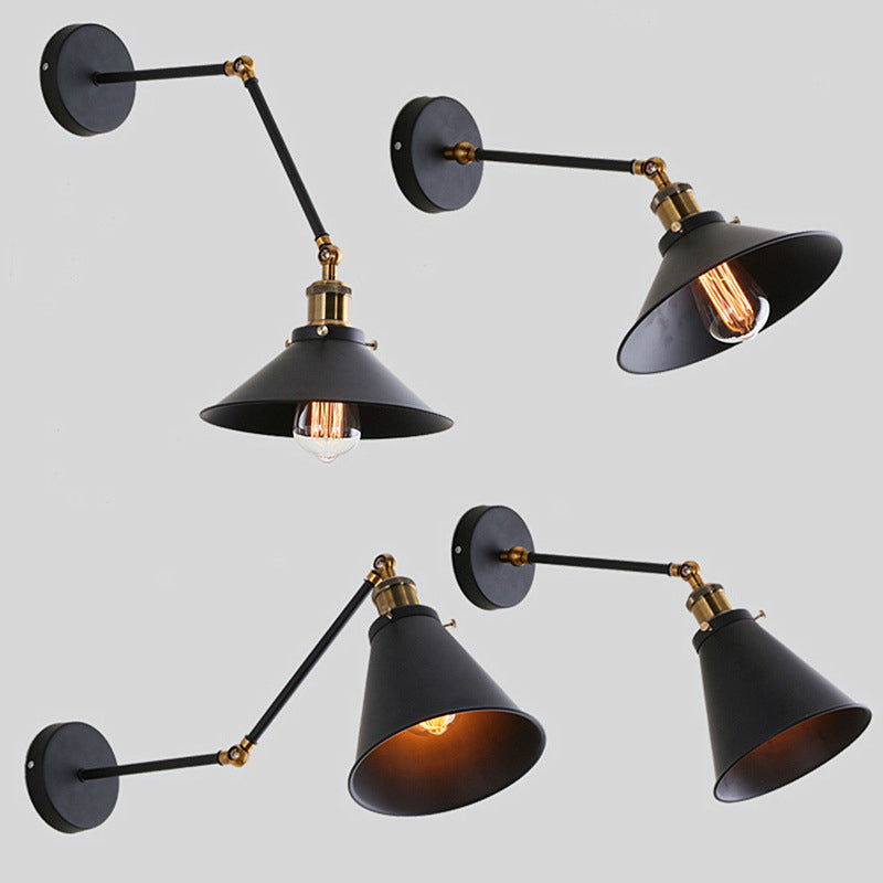 Amplia de pared extensible en negro en el estilo industrial de la pared de hierro forjado de estilo vintage para el lugar comercial