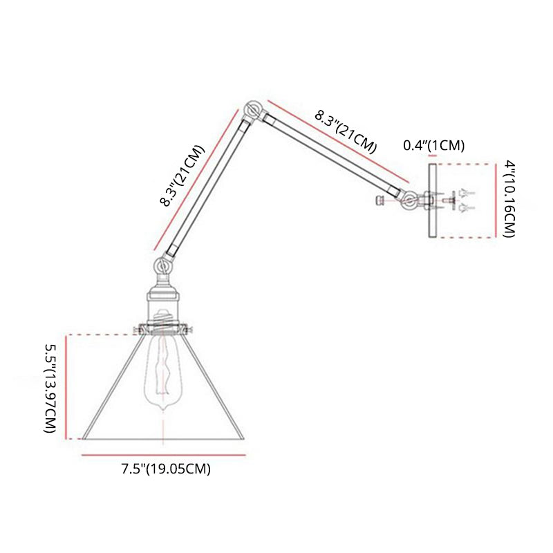 Amplia de pared extensible en negro en el estilo industrial de la pared de hierro forjado de estilo vintage para el lugar comercial