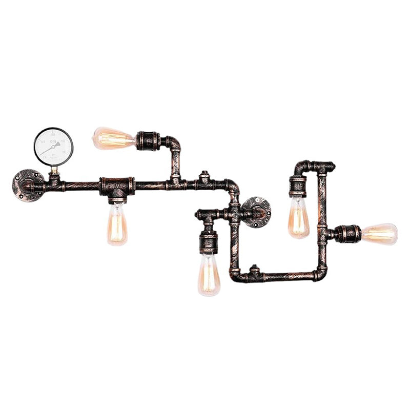 5 Leichtwerte verdrehte Pfeifenwandleuchten Industrial Loft Vintage Wall Lighting Ideen für Esszimmer