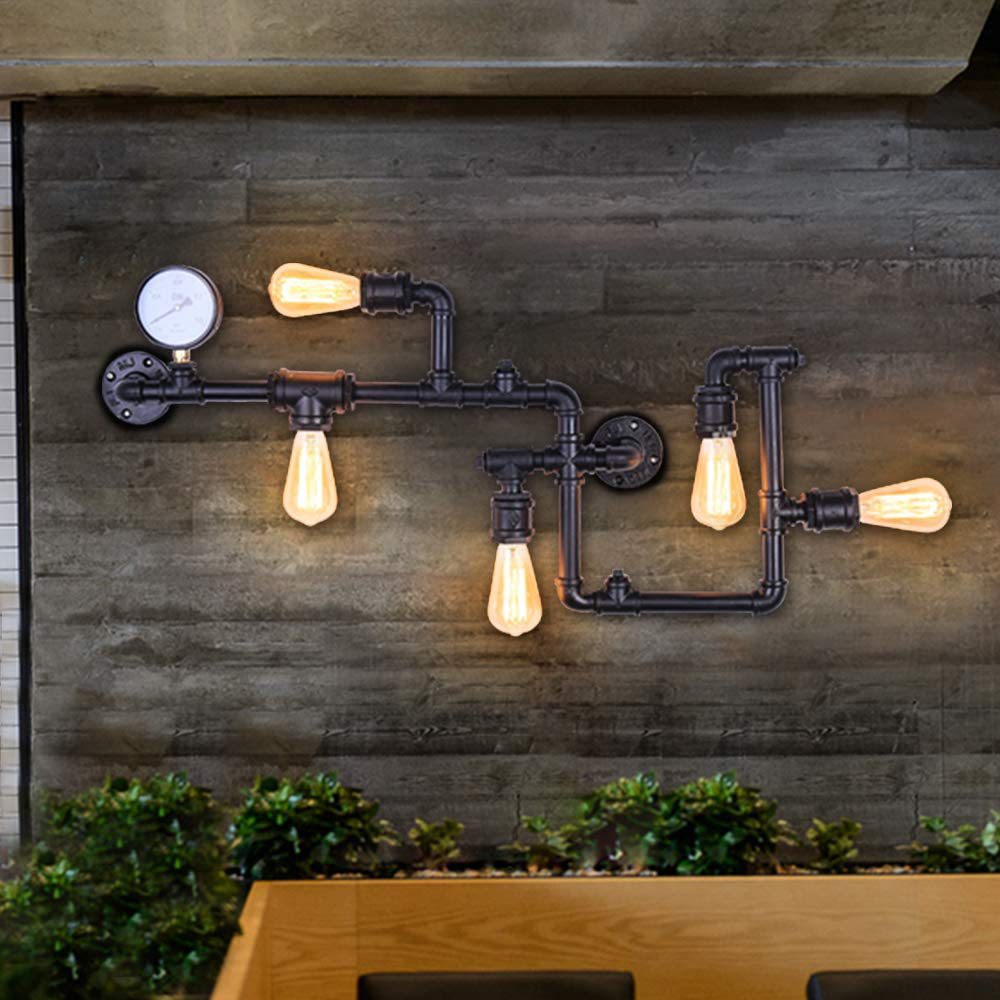 5 Leichtwerte verdrehte Pfeifenwandleuchten Industrial Loft Vintage Wall Lighting Ideen für Esszimmer