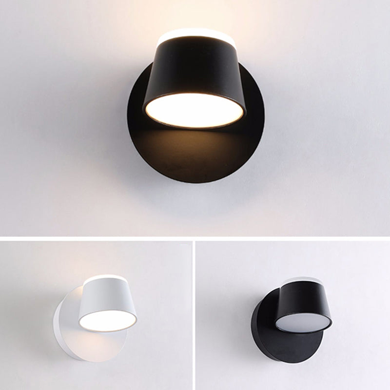New Modern Aluminum 1-Light Wall Mount Lamp Adjustable Round Wall Sconce for Bedroom