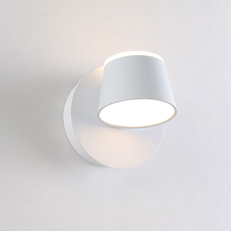 New Modern Aluminum 1-Light Wall Mount Lamp Adjustable Round Wall Sconce for Bedroom