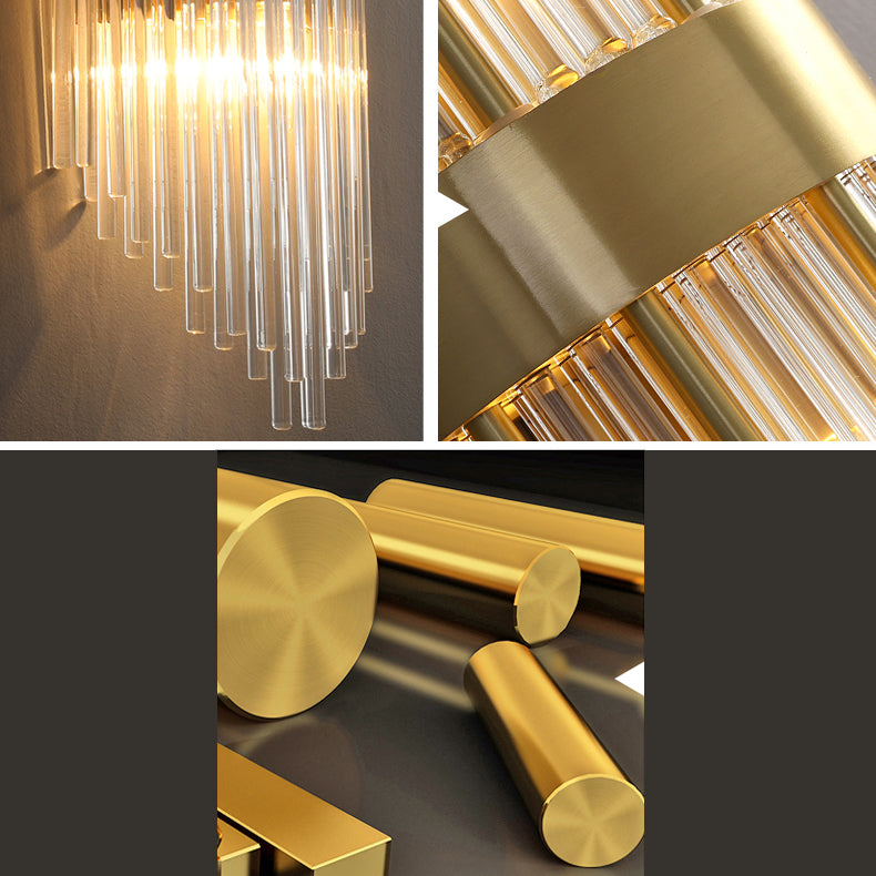 Lámparas de pared de luz de luz de 2 luces de media sombra contemporánea para sala de estar para sala de estar