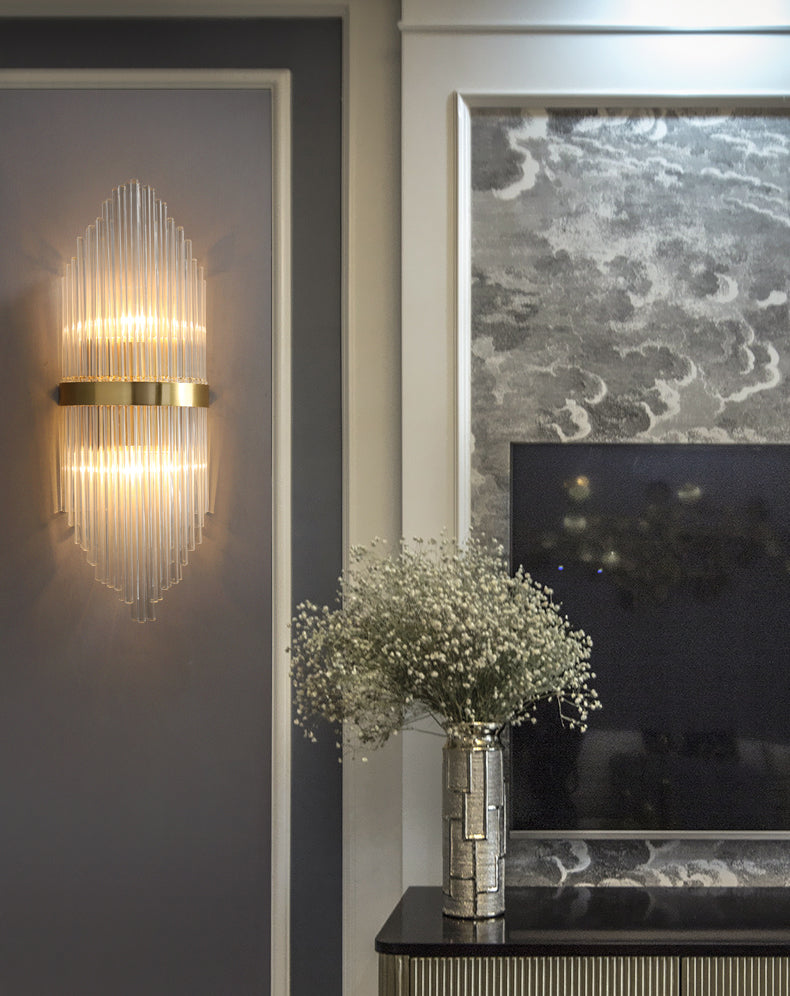 Lámparas de pared de luz de luz de 2 luces de media sombra contemporánea para sala de estar para sala de estar