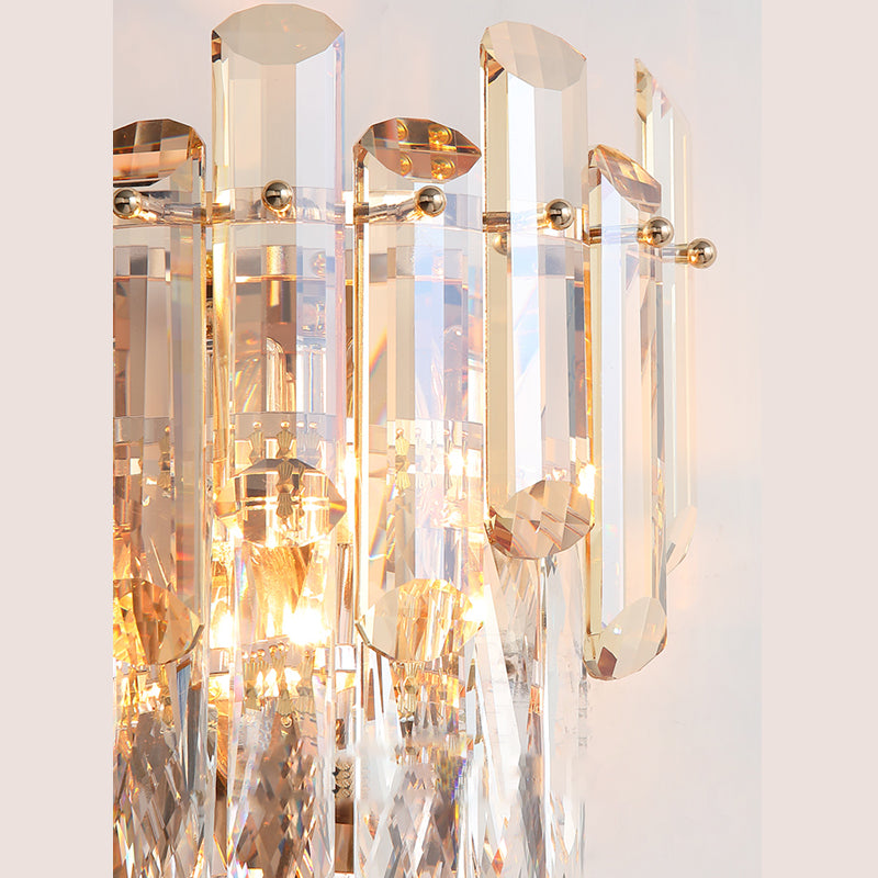 Zeitgenössische kristallgeschichtetes Wandleuchten 2-Licht-Wandmontage Licht für Schlafzimmer
