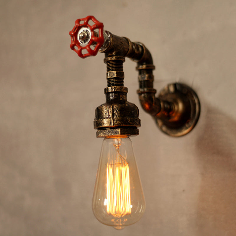 Lámpara de agua de agua de pared de estilo industrial de hierro forjado para el pasillo para el pasillo