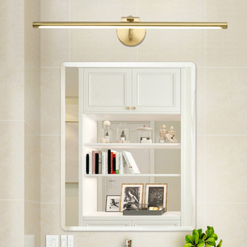 Modern Minimalist Style Linear Wall Mounted Vanity Lights Copper Wall Mounted Light Fixture in Gold Finish