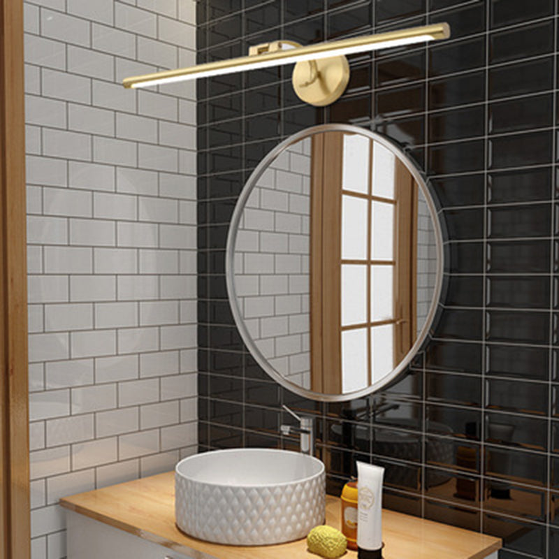Modern Minimalist Style Linear Wall Mounted Vanity Lights Copper Wall Mounted Light Fixture in Gold Finish