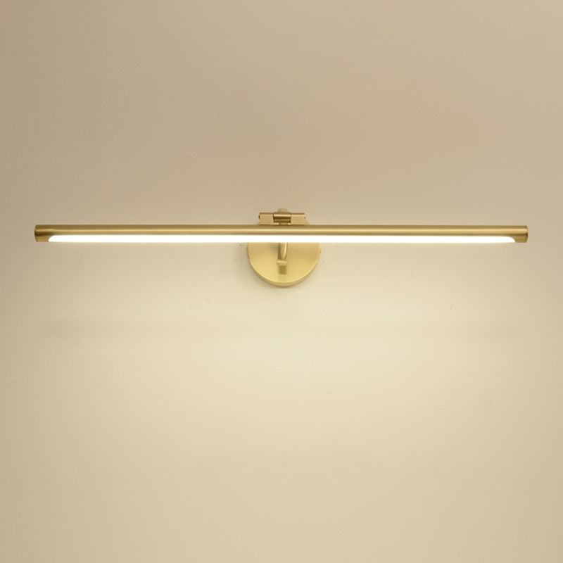 Modern Minimalist Style Linear Wall Mounted Vanity Lights Copper Wall Mounted Light Fixture in Gold Finish