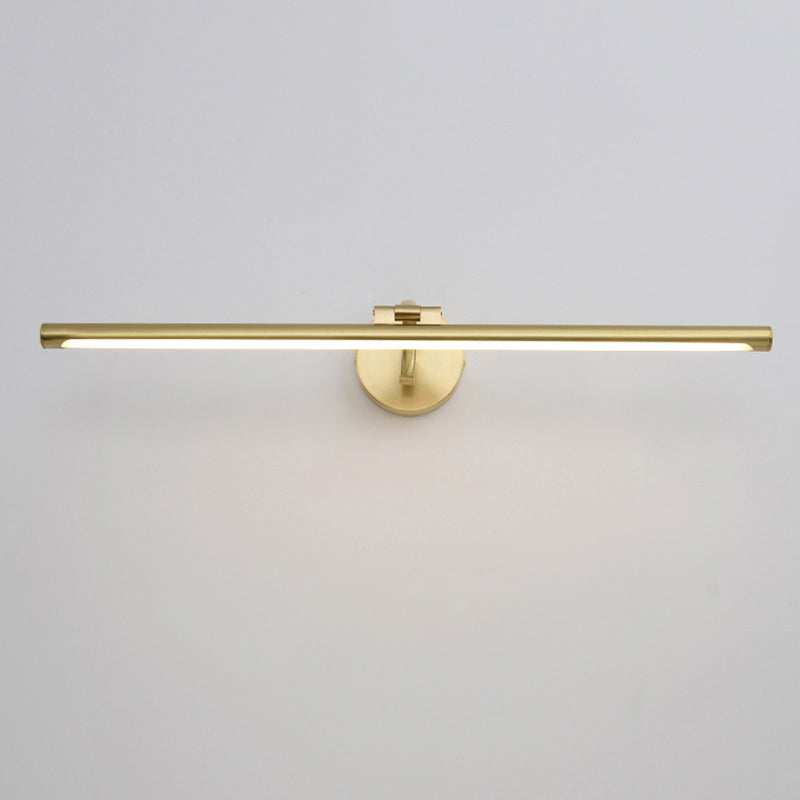Modern Minimalist Style Linear Wall Mounted Vanity Lights Copper Wall Mounted Light Fixture in Gold Finish