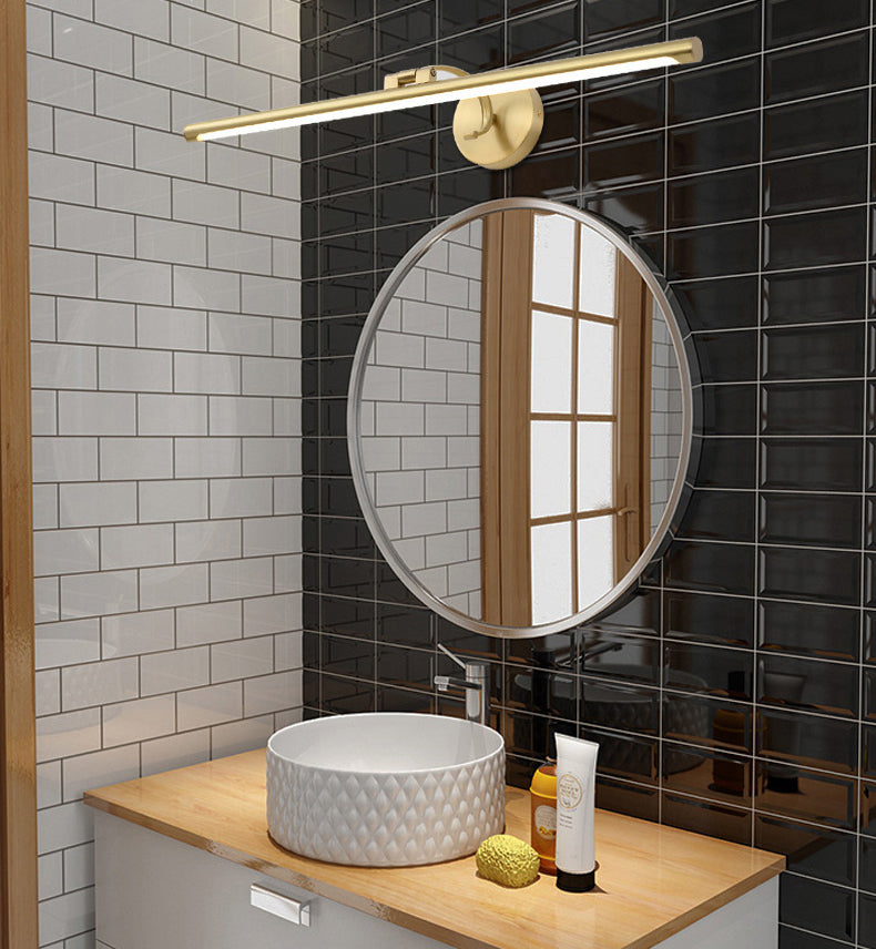 Modern Minimalist Style Linear Wall Mounted Vanity Lights Copper Wall Mounted Light Fixture in Gold Finish