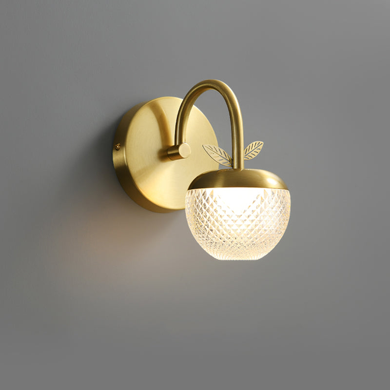Modern Light Luxury Style Spherical Flush Mount Wall Sconce Copper Wall Mounted Vanity Lights